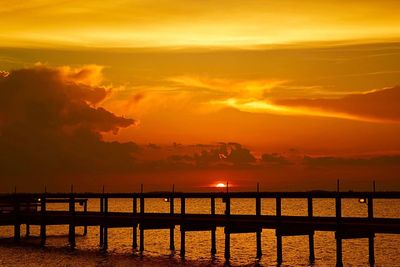 Scenic view of dramatic sky over sea