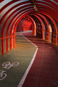 View of empty underground walkway