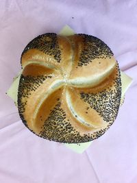 High angle view of bread on table