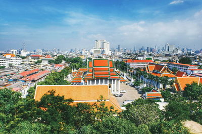 High angle view of cityscape