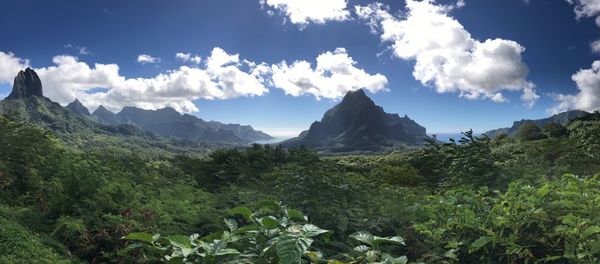 Scenic view of mountains against sky