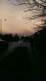 View of road at sunset