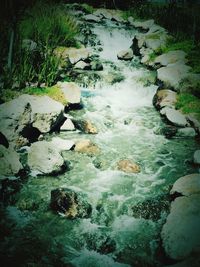 Stream flowing through rocks