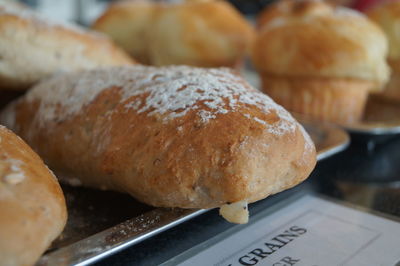 Close-up of bread for sale in store