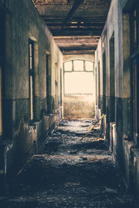 Empty corridor of old building