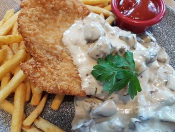 Close-up of food served on plate