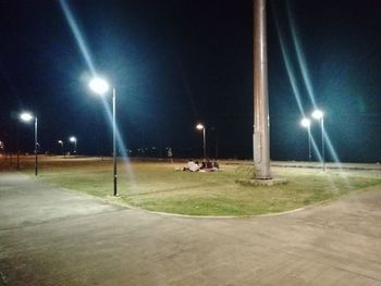 View of empty park at night