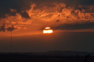 Scenic view of landscape against sky during sunset