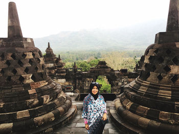 High angle view of a temple of indonesia 