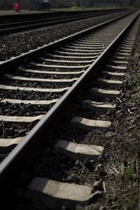 Surface level of railroad tracks