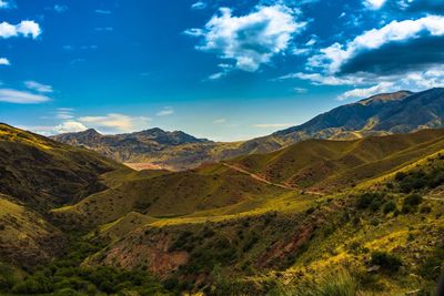 Scenic view of mountains against sky