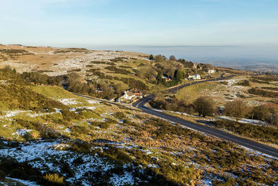 Aerial view of mountain road