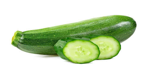 Close-up of green pepper against white background