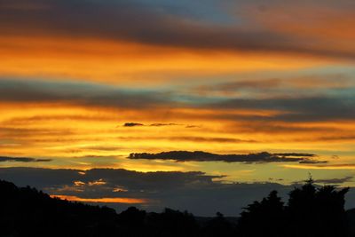 Scenic view of dramatic sky during sunset