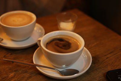 Close-up of coffee on table