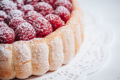 Close-up of dessert in plate on table