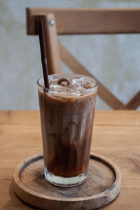 Close-up of coffee cup on table