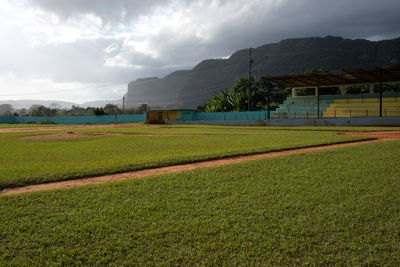 Scenic view of field against sky