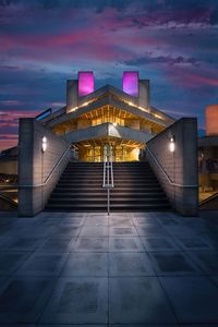 Illuminated modern building at night