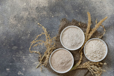 High angle view of ingredients on table