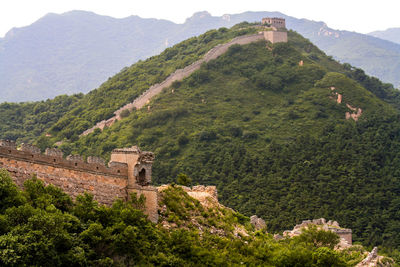 Great wall of china on mountain