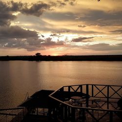 View of calm sea at sunset