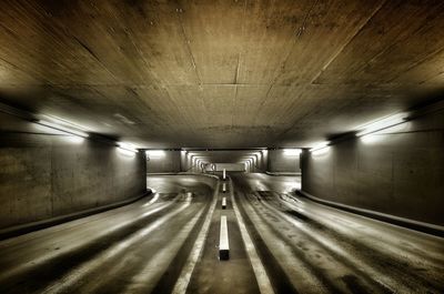 Empty underground subway station