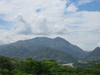 Scenic view of mountains against sky