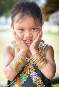 Portrait of girl wearing traditional clothing