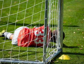 Low section of person on field