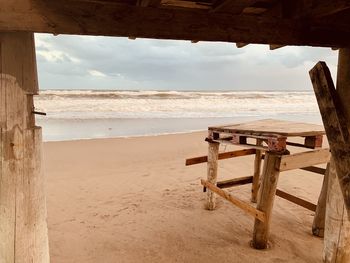 Scenic view of beach against sky