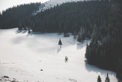 Scenic view of snowy landscape against sky