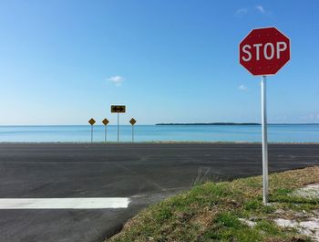 Scenic view of sea against blue sky