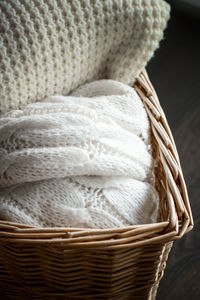 Close-up of wicker basket