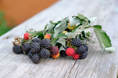 Close-up of fruits on table
