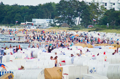 Crowd enjoying at beach