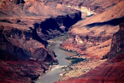 River amidst rock formations at grand canyon national park