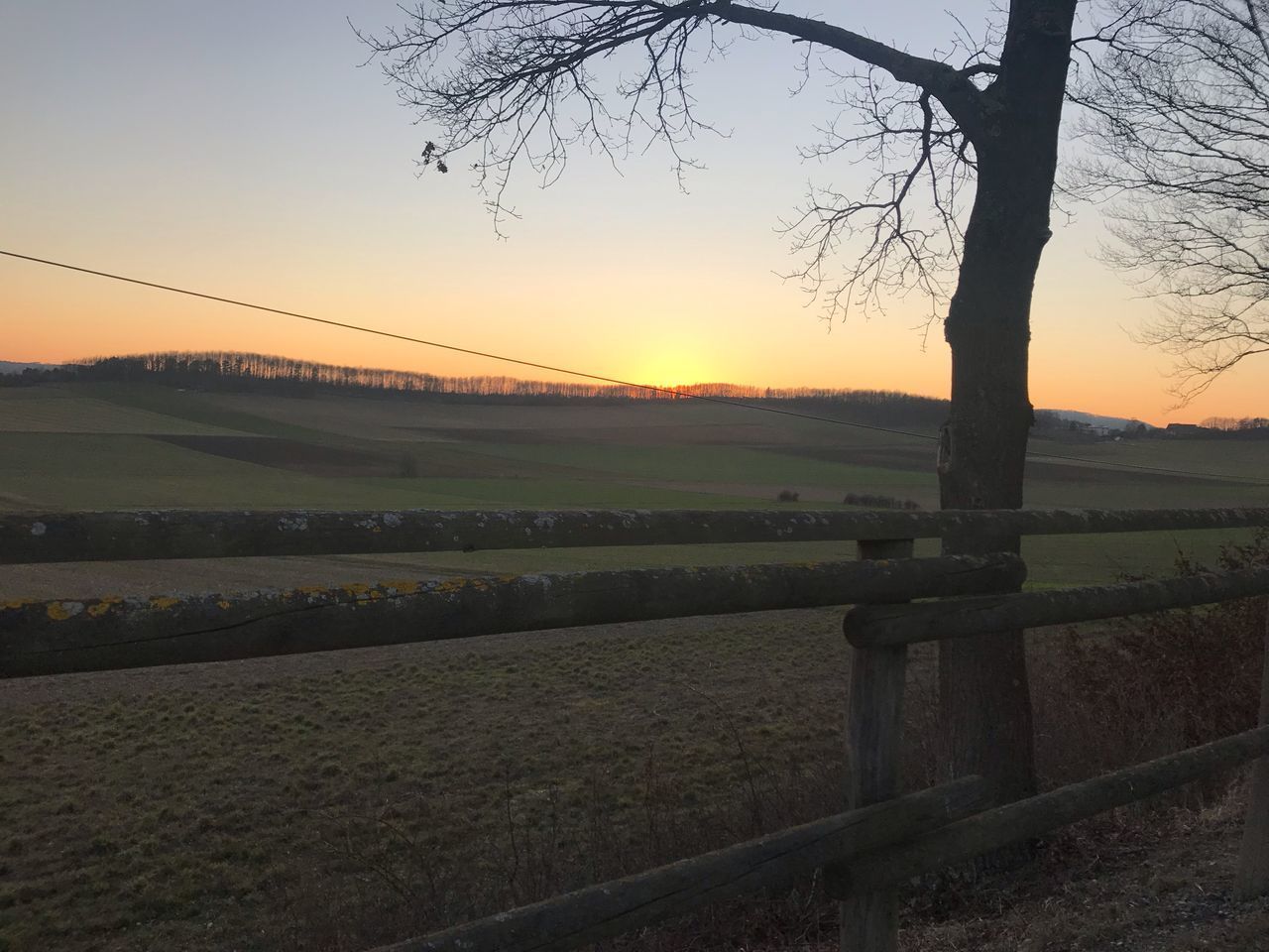 SCENIC VIEW OF FIELD DURING SUNSET