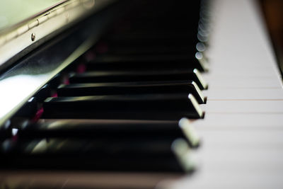 Close-up of piano keys