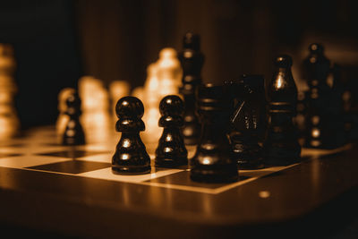 Close-up of chess board