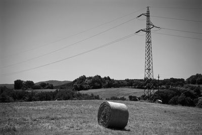 Scenic view of field against clear sky