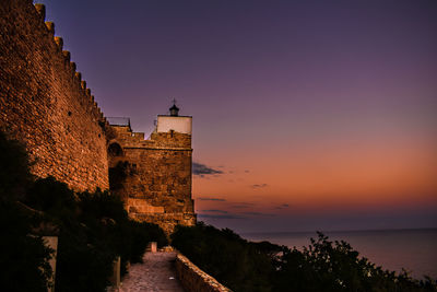 View of fort against sky during sunset