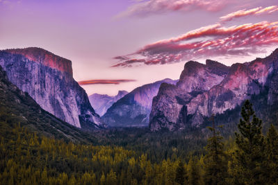 Scenic view of mountains against dramatic sky