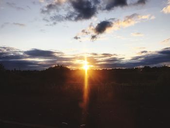 Scenic view of silhouette landscape against sky during sunset