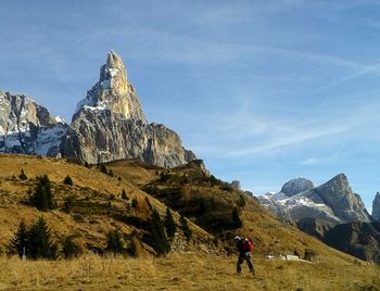 Tourists on mountain