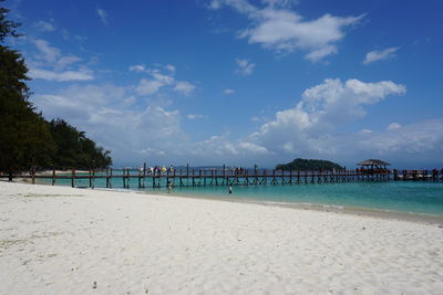 Scenic view of beach against sky