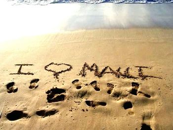 Footprints on sand dune