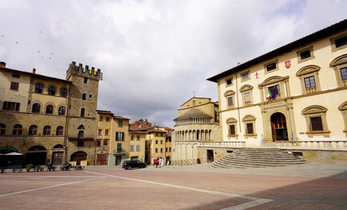 Piazza grande square in arezzo, tuscany, italy