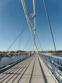 Suspension bridge against clear sky