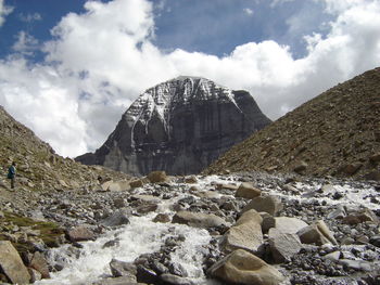 Scenic view of rocky mountains against sky